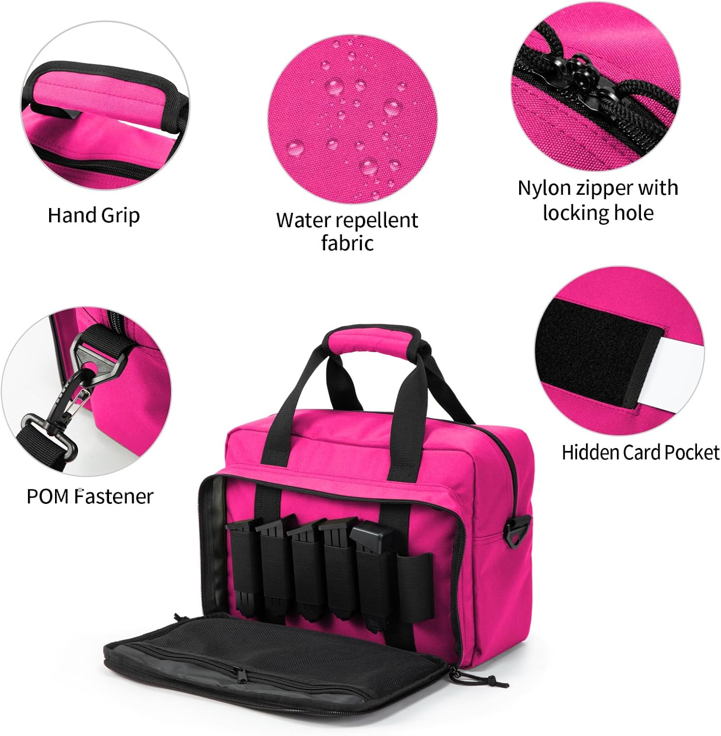 Small Range Bag For 2 Pistols Gun Range Bags For Handguns And Ammo Dual Pistol Handgun Revolver Hunting Bag Gun Carrying Case/Lockable Zippers - Image 4