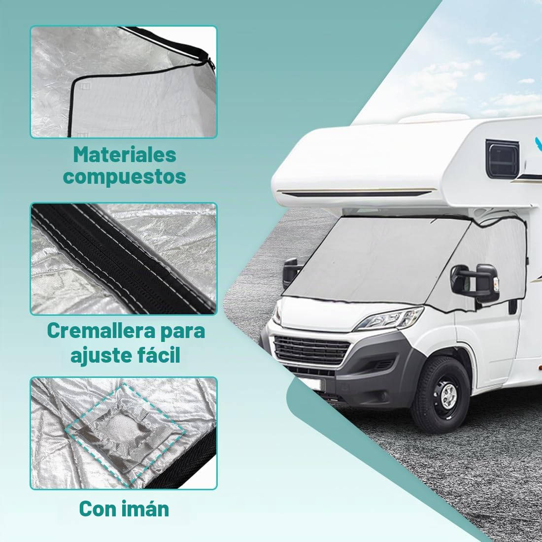Cubierta para Parabrisas Fiat Ducato 2006-2022 Autocaravana con Bolsa Negra