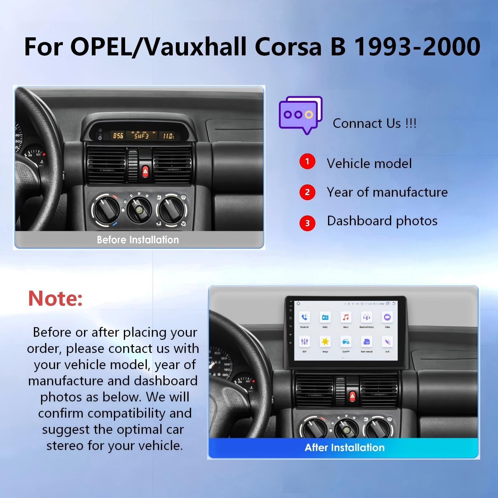Autorradio para Opel/Vauxhall Corsa B 1993-2000