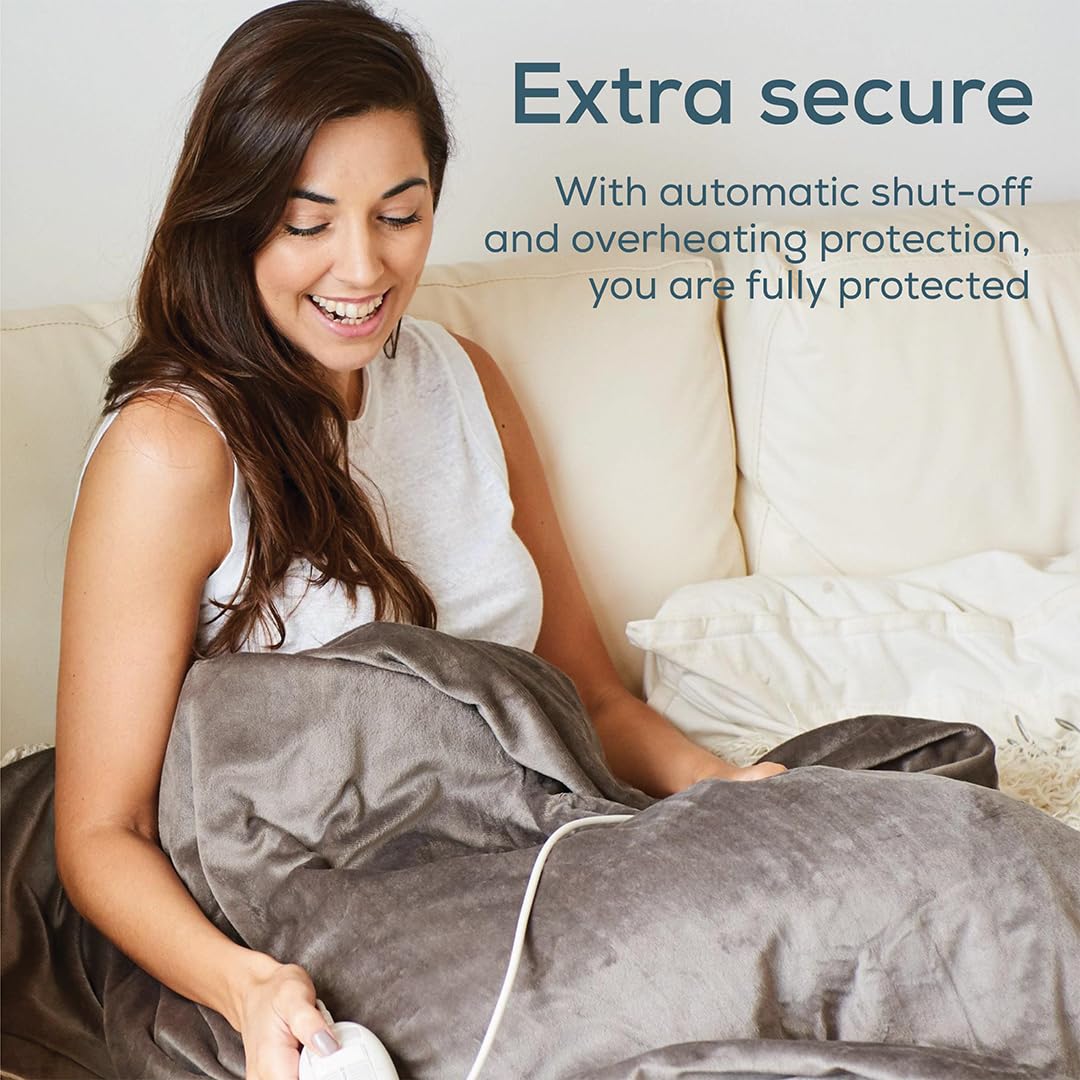 Beurer HD75 Electric Blanket with 6 Temperature Settings, Soft
