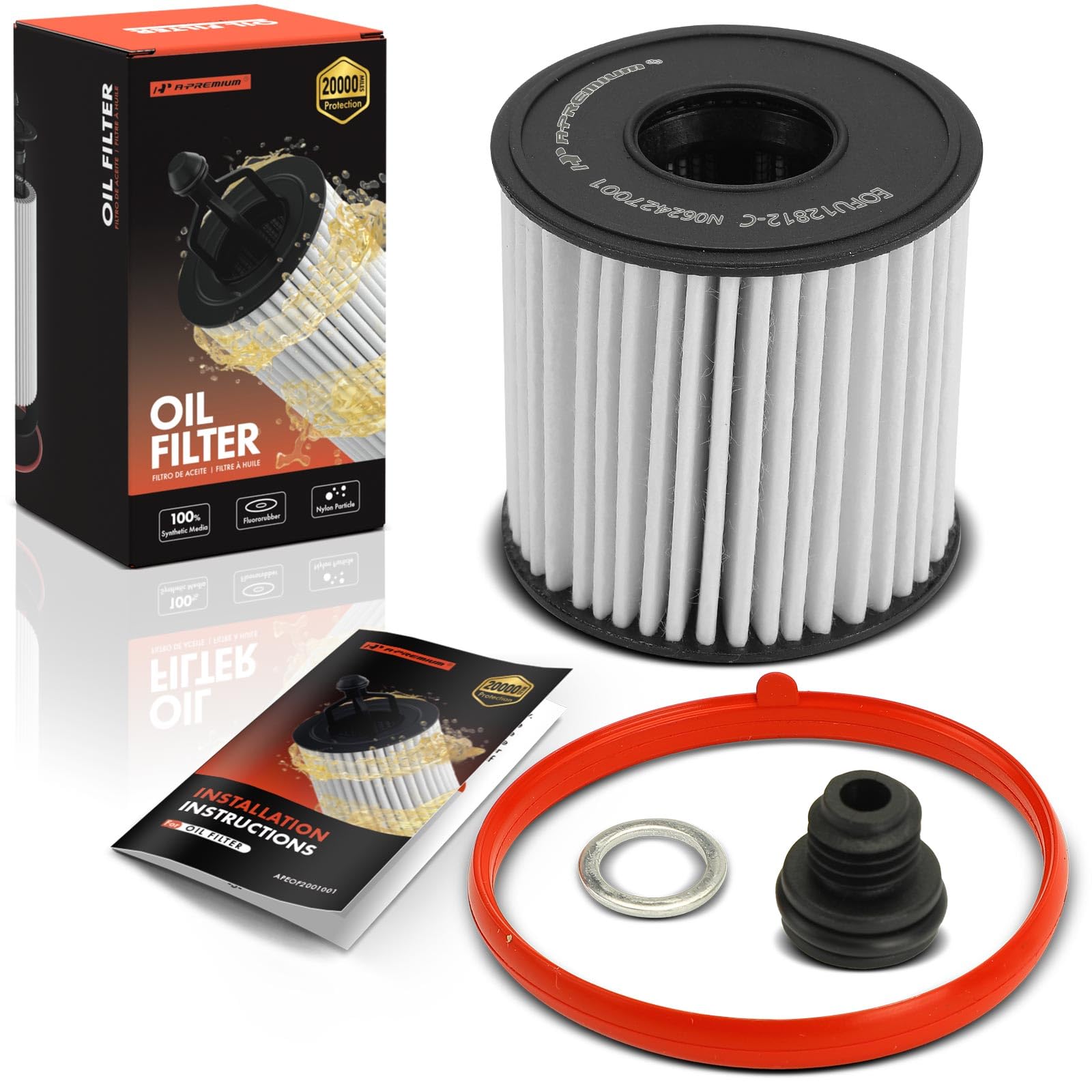 A-Premium 20K Miles Upgrated Protection Oil Filter Compatible with Hyundai & Kia Models - Elantra 2021-2024, Sonata 2020-2024, Kona 2022-2024, K4 2025