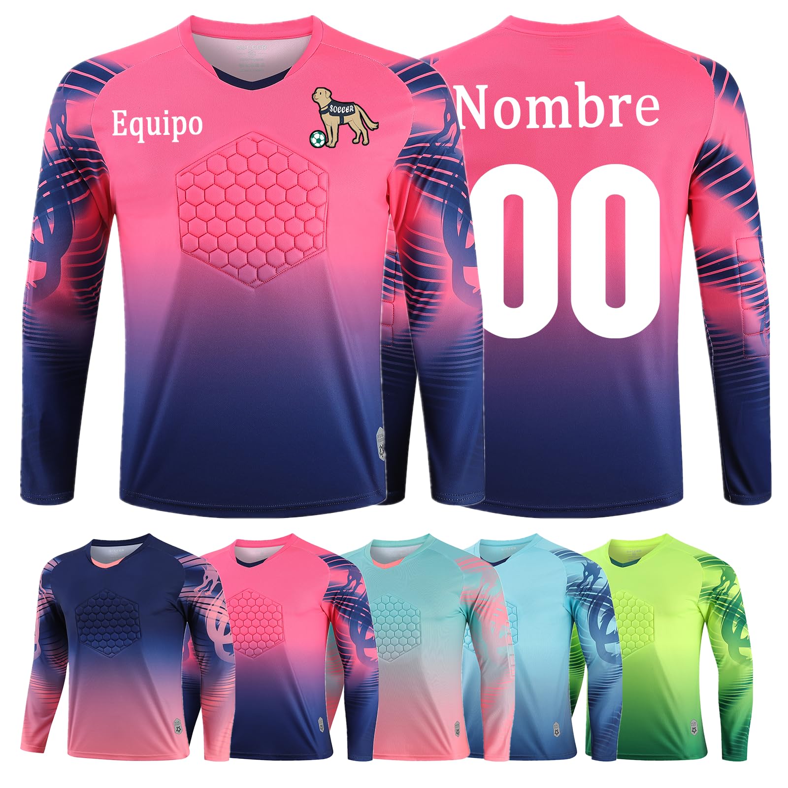 OPUTWDF Camiseta Portero Futbol con Protecciones en los Codos Transpirable