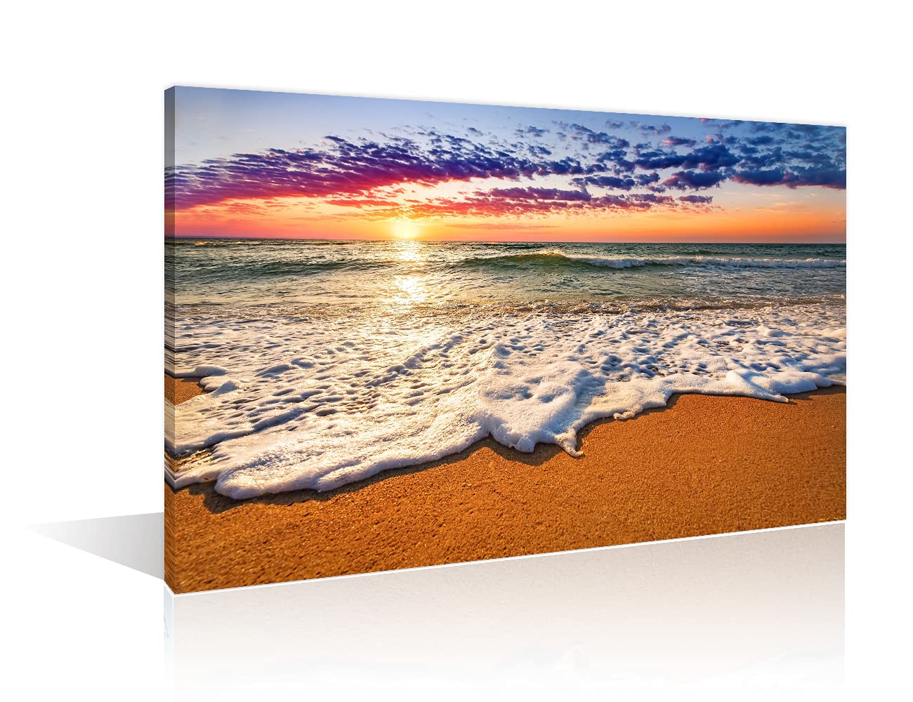 TISHIRON Canvas Wall Art Tropical Beach Sunset Picture for Living Room Kitchen or Bedroom Modern Art wall Decor Seascape Ready to Hang(36X24in)