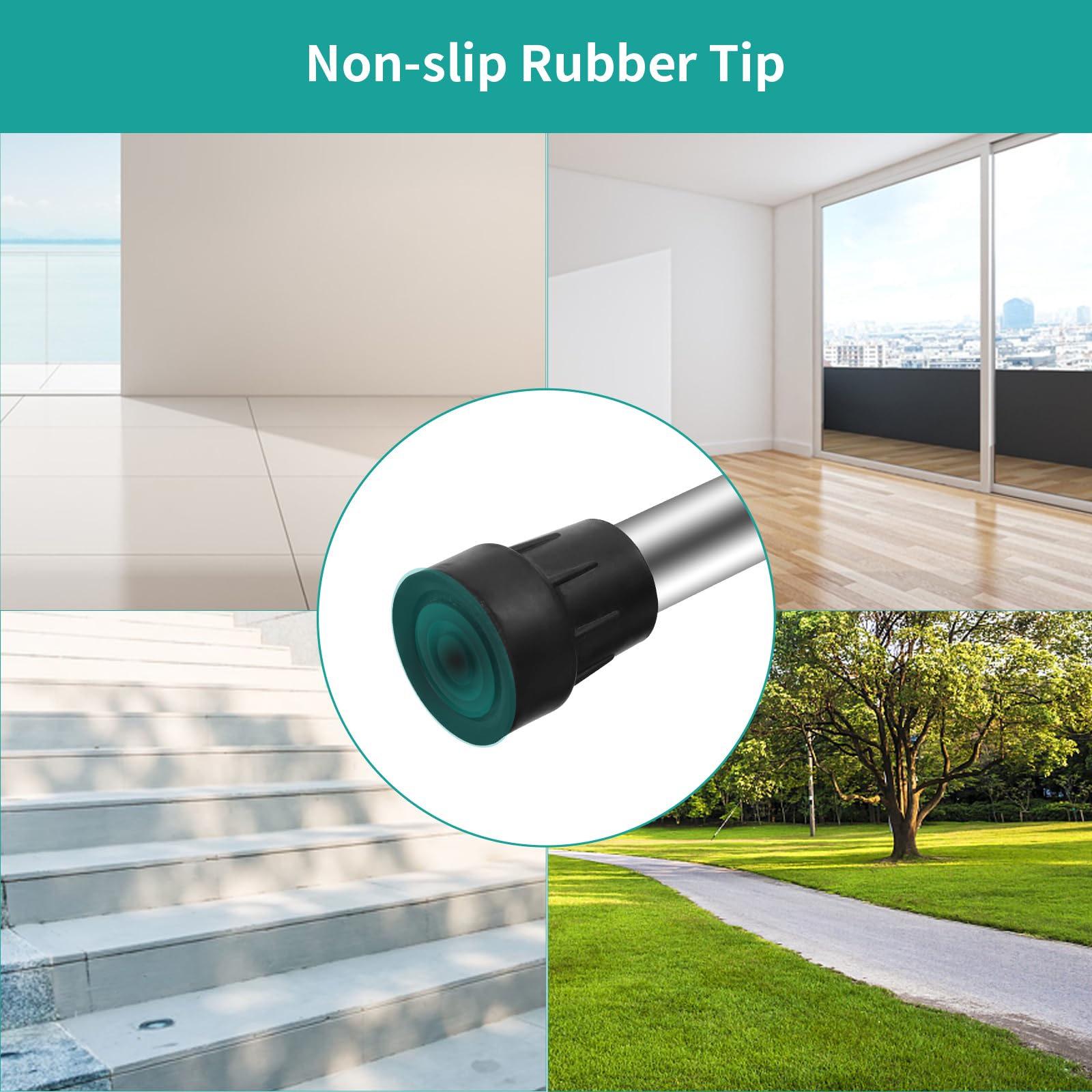 Muletas ergonómicas para axilas, portátiles con amortiguador de resorte, asas ajustables para caminar, soporta hasta 250 libras, diseño desmontable, 1 par