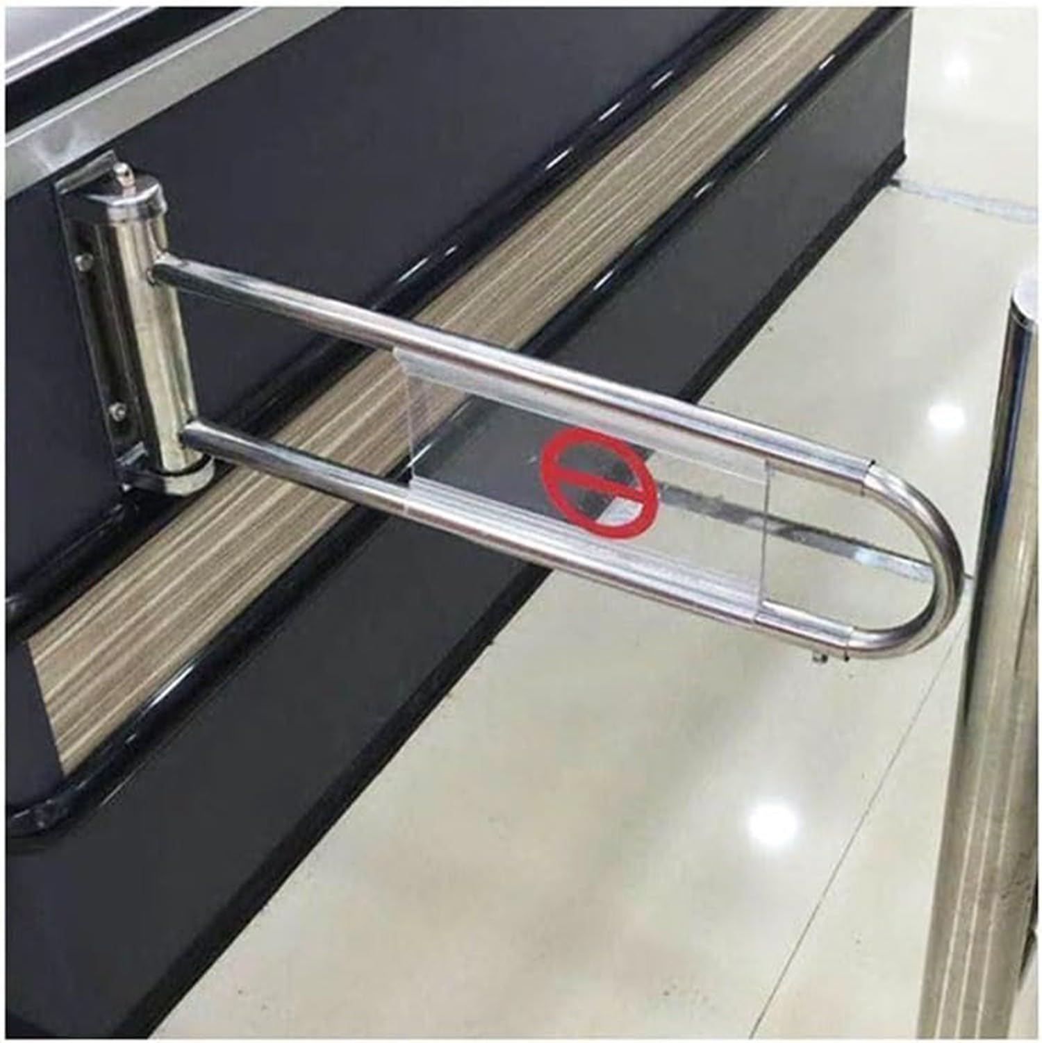 Supermercado Cajero Puerta Unidireccional, Puertas De Seguridad Acceso Metálica, Biblioteca Barrera Resorte Entrada Automático para Comerciales Compras Almacenes Centros Silver+Clear