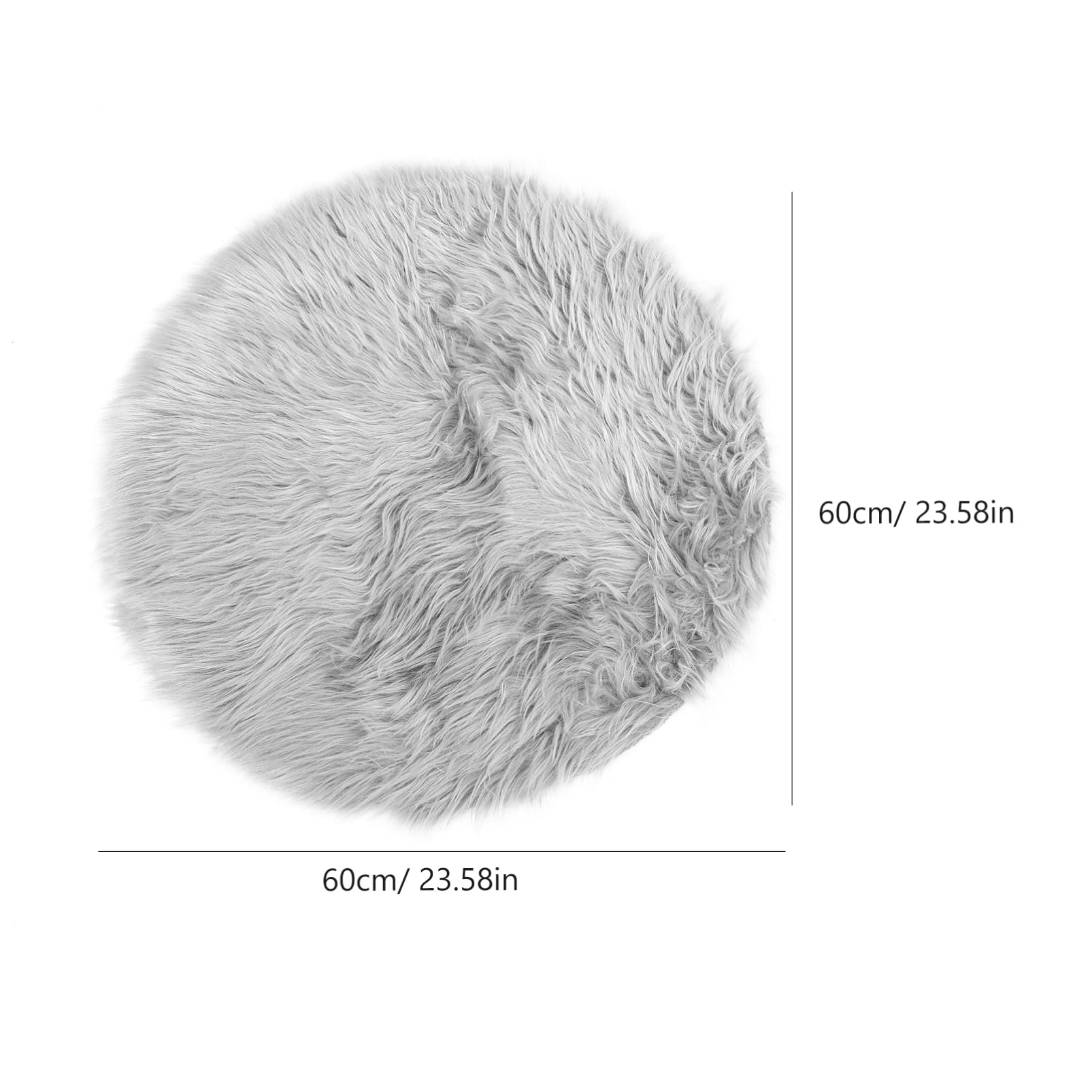 Toddmomy Warm Pet Pad 60cm Round Dog Sleeping Cushion Plush Cozy for Winter Pet Accessory