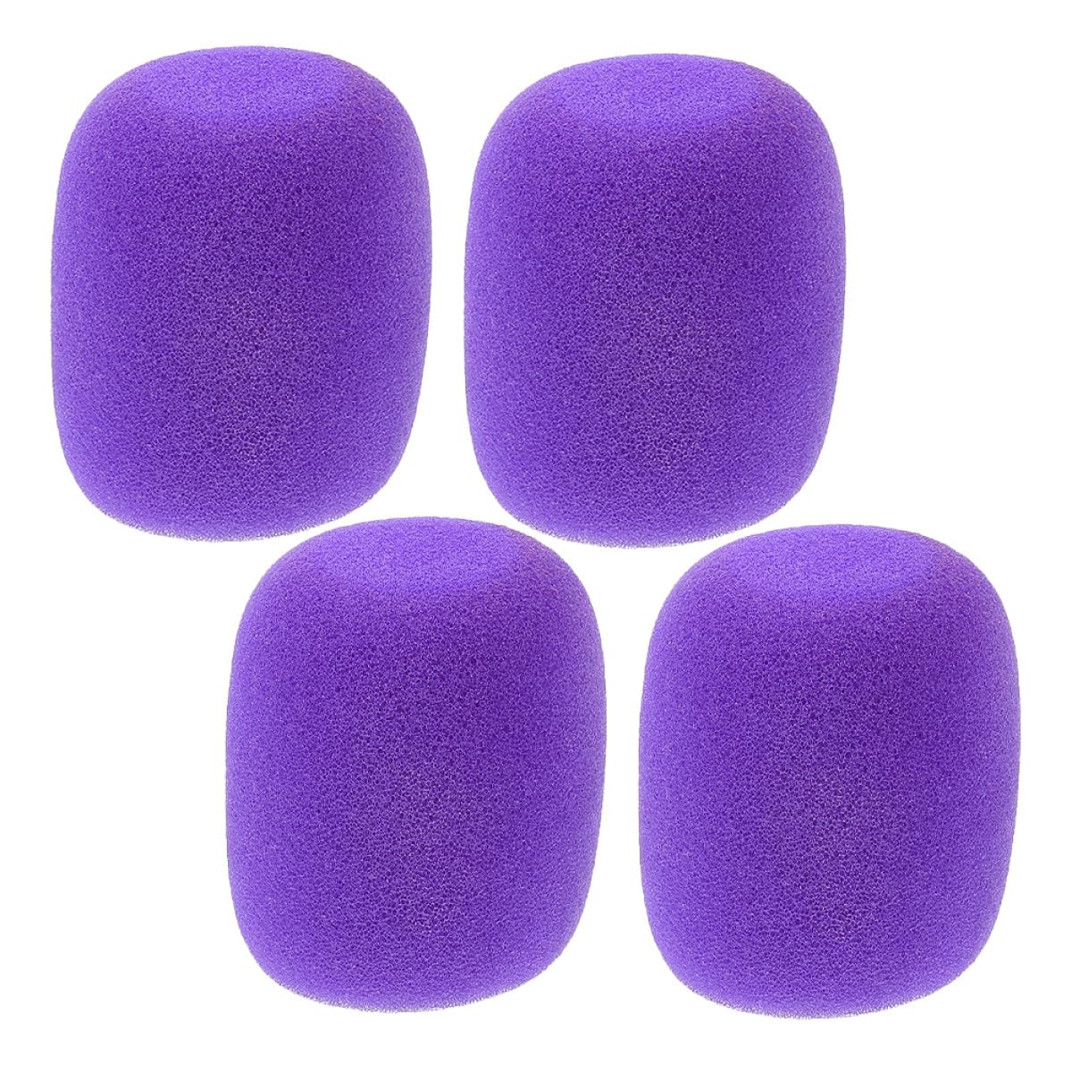 POPETPOP 4pcs Thickened Purple Microphone Sponge Covers Washable Mic Windscreens Non-slip Grip Protective Microphone Accessories for Home Ktv and Stage Use