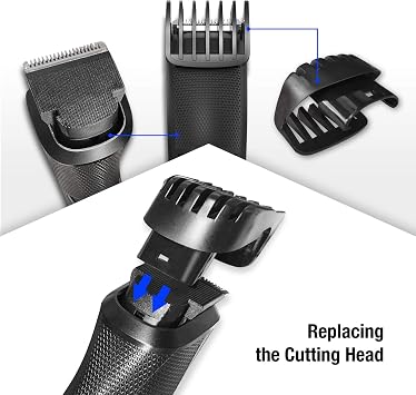 PRITECH Electric Hair Clipper Cordless Beard Trimmer for Men Professional Barber Clippers, Hair Clipper with Comb Attachment and 20 Adjustable Settings, Washable Black