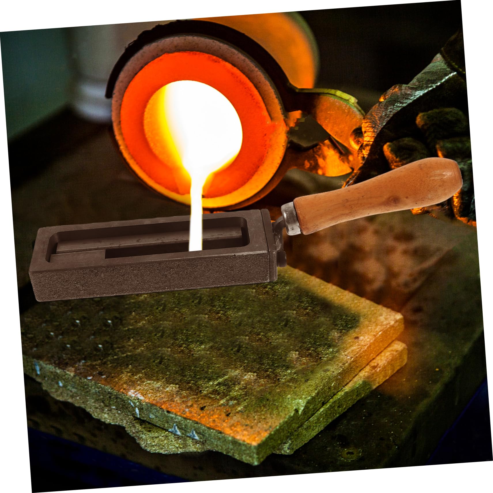 OSALADI 2 Stück Gold und Silber Ingot Mould Langlebige Gießform Ausgewähltem Material für DIY Projekte Metallguss und Schulwissenschaftsexperimente