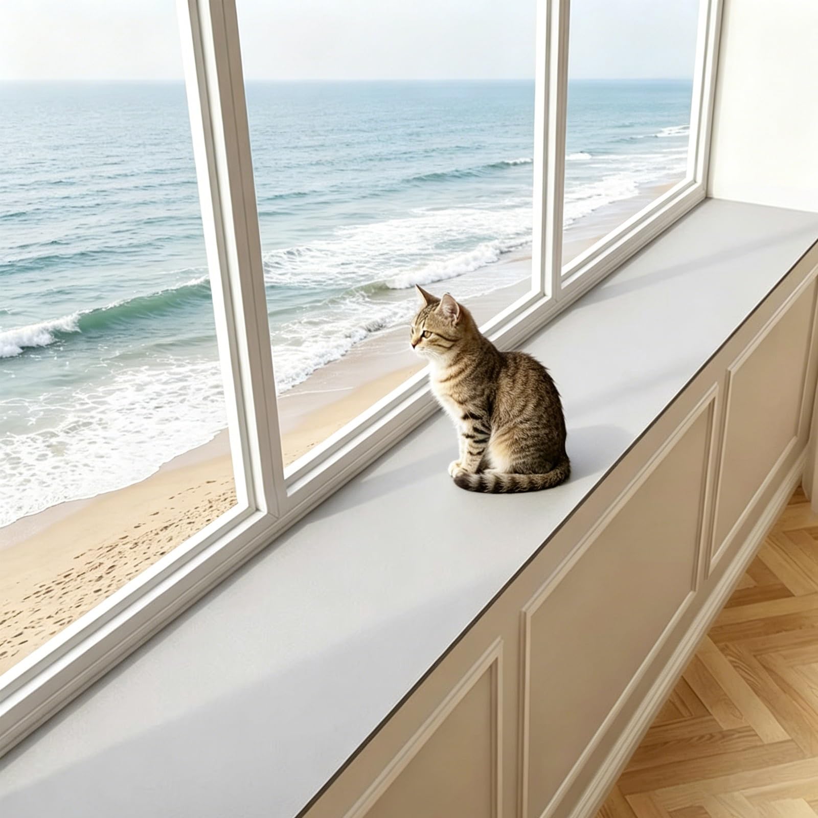 JXYQZD Window Sill Mat Diatomaceous Earth, Narrow Dustproof Window Sill Protective Cover, for Bay Windows and Balconies, Cut to Fit(Gray,30x80cm)