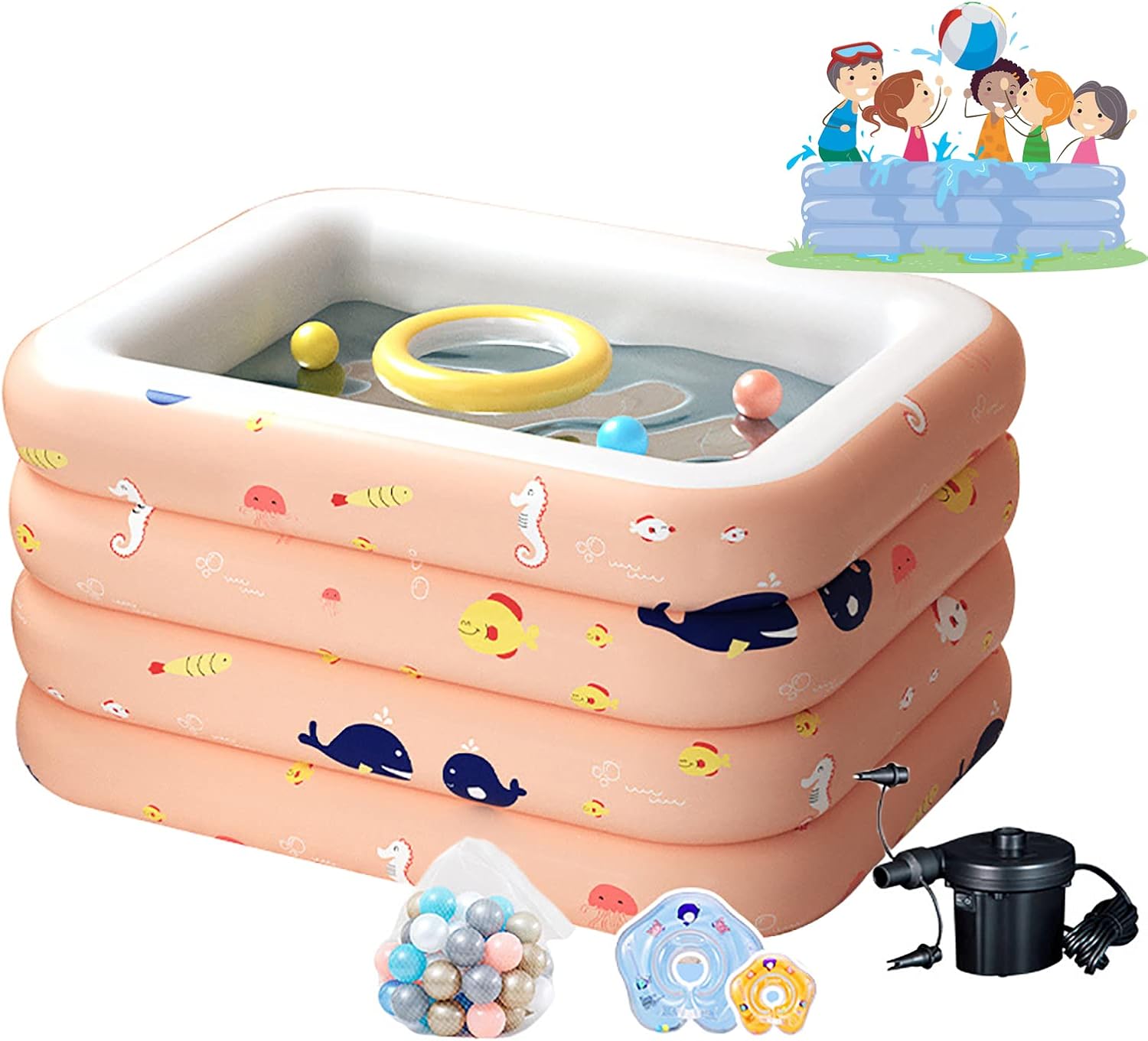 Piscina Niños,Piscina Hinchable Por Familia,55