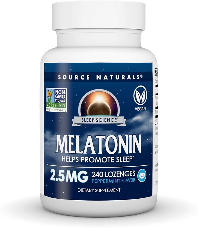 Melatonina de Sleep Science - 2,5 mg - 240 pastillas veganas | Ayuda a promover el sueño* | Proyecto sin OGM verificado | Sabor a menta