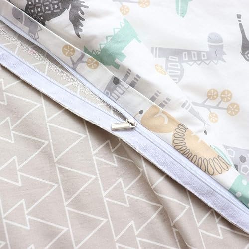 Miniatura 6 de Emenpy Juego de ropa de cama de cuna 100  algodón para niños pequeños 3 piezas incluyen funda de edredón sábana bajera funda de almohada ropa de