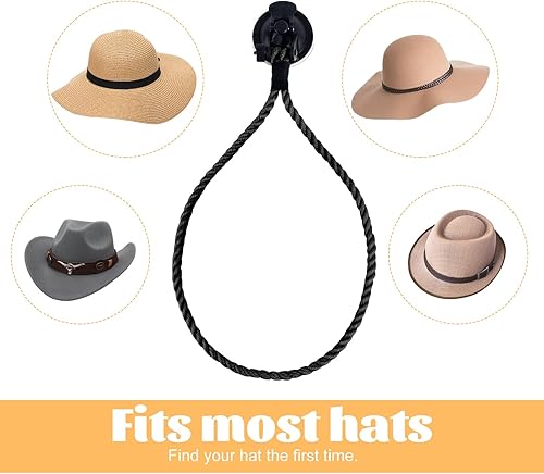 Miniatura 6 de NIXRET Soporte para sombrero, soporte de sombrero de vaquero para automóvil, ventosa, soporte universal para sombrero de vaquero, fija el sombrero