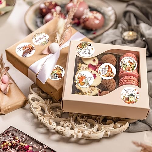 Miniatura 6 de Whaline 1000 calcomanías de otoño de Acción de Gracias, calabaza, hoja de arce, calcomanías redondas de otoño, etiquetas de sellado para suministros