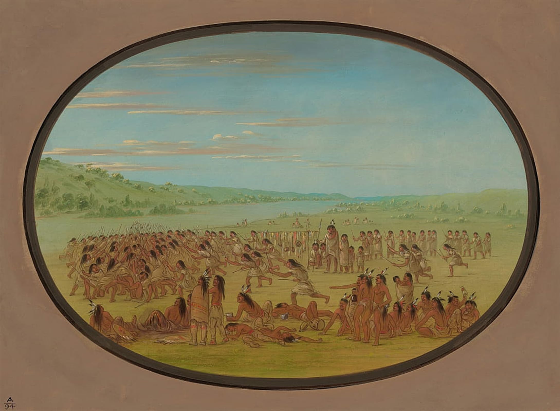 SERENDIPITP Vintage Wall Art Canvas Nordic Poster Canvas Print Picture Ball Play of the Women Sioux by George Catlin Wall Art Poster for Home Decor 60x90cm