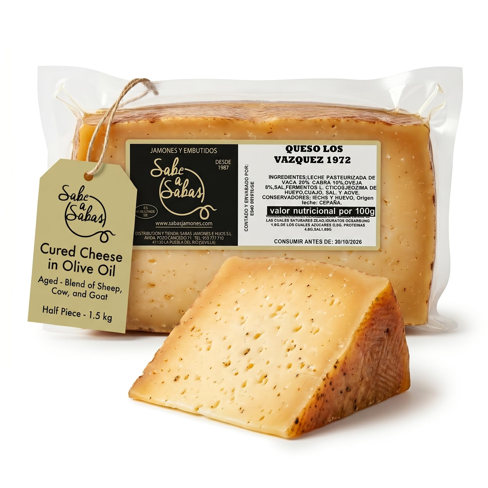Queso Añejo Curado Mezcla Madurado en Aceite de Oliva Medio Queso 1,5 Kg