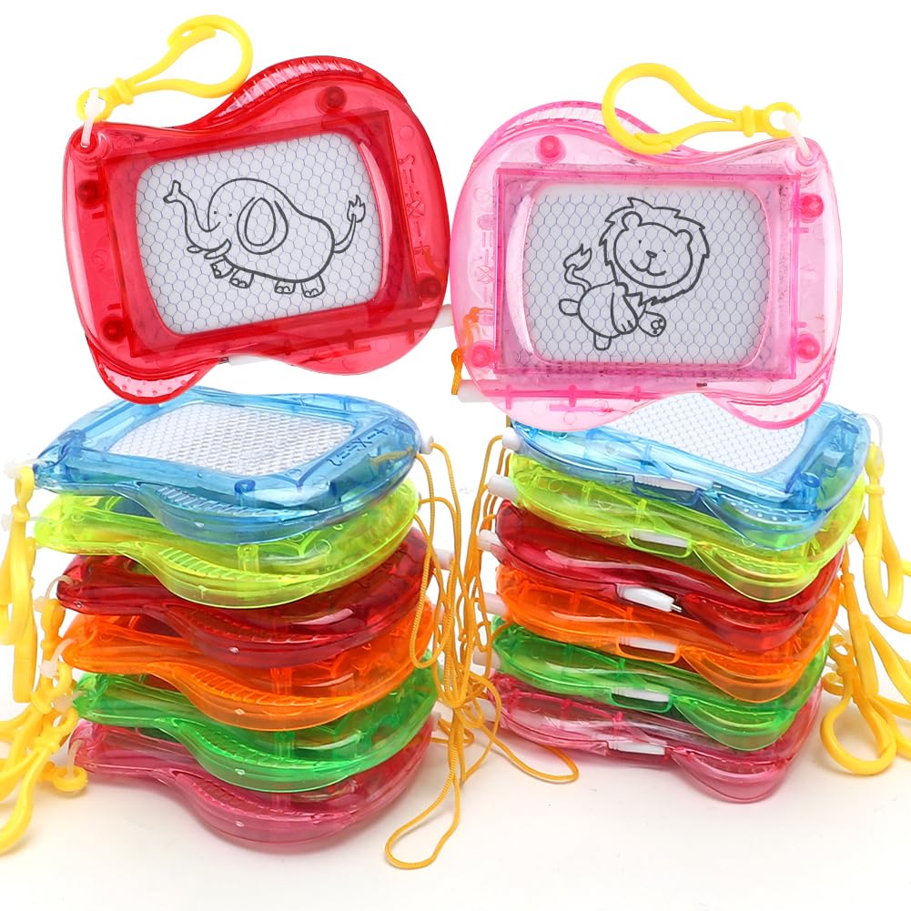 Fouvin 12-Piece Mini Magnetic Drawing Board Set for Kids - Educational Toy & Gift - Magic Board with Keychain