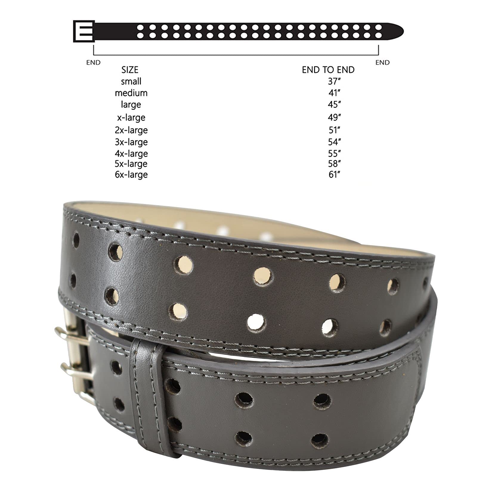 EURO Women's Thick Wide Leather Belt - BN9041 - Dark Gray - X-Large