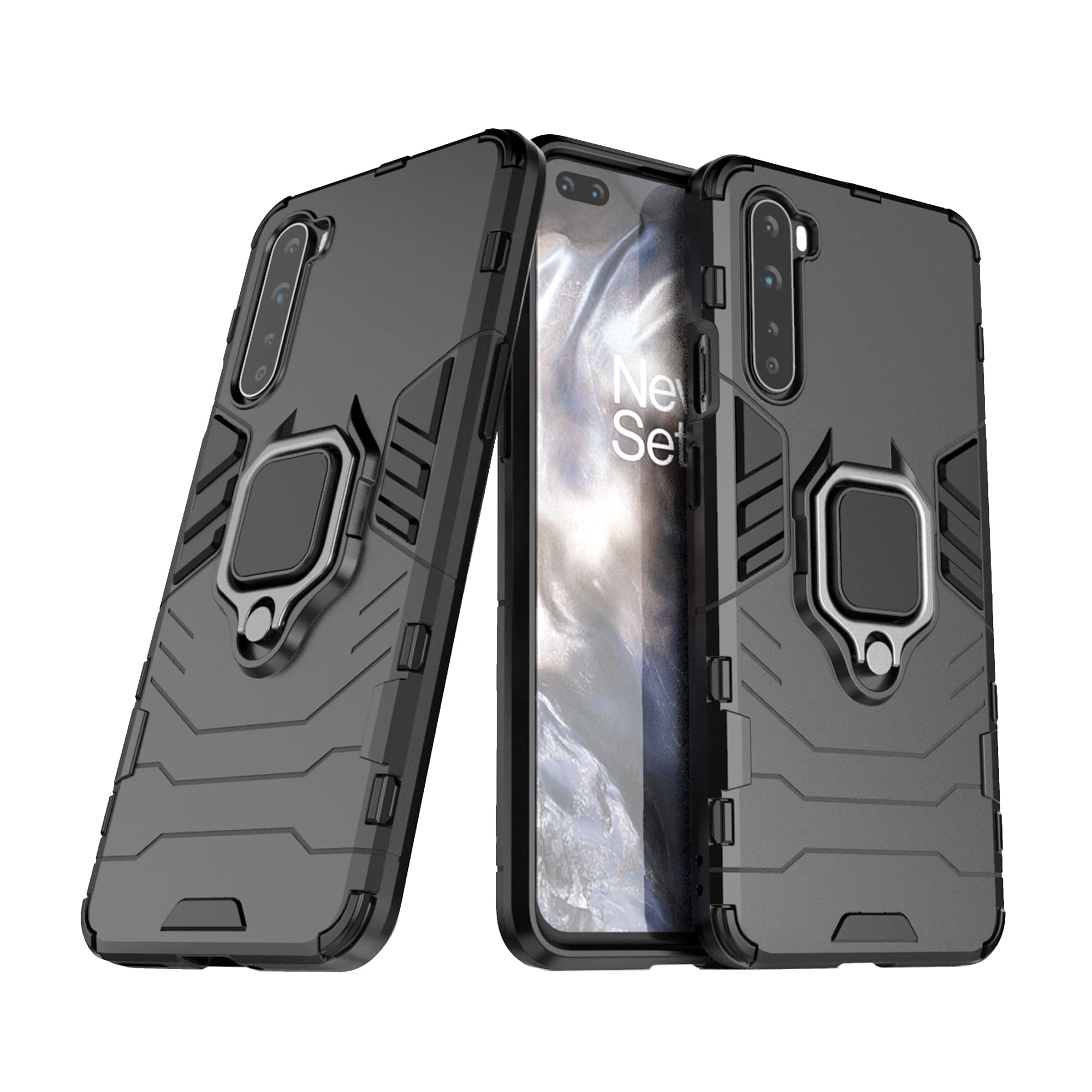 CEDO Rugged Oneplus Nord (4G) Defender Case | Rotating Ring Holder & Kickstand in-Built | Military Grade Armor | Bumper Back Cover (Black) (B08GFFBQZF) Amazon Price History, Amazon Price Tracker