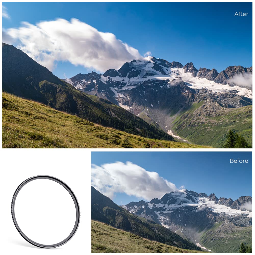 K&F CONCEPT Nano-Dazzle 37MM Filtro di Protezione UV, Filtro MCUV in Vetro Ottico con Rivestimento Nano a 24 Strati