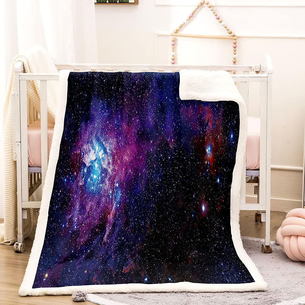 Manta De Franela De Microfibra 150X200Cm Manta De Felpa Suave para Sofá Cama 3D Paisaje Estrellado Colorido Impresión Patrón Manta Polar Invierno Gruesa Y Esponjosa Caliente Transpirable