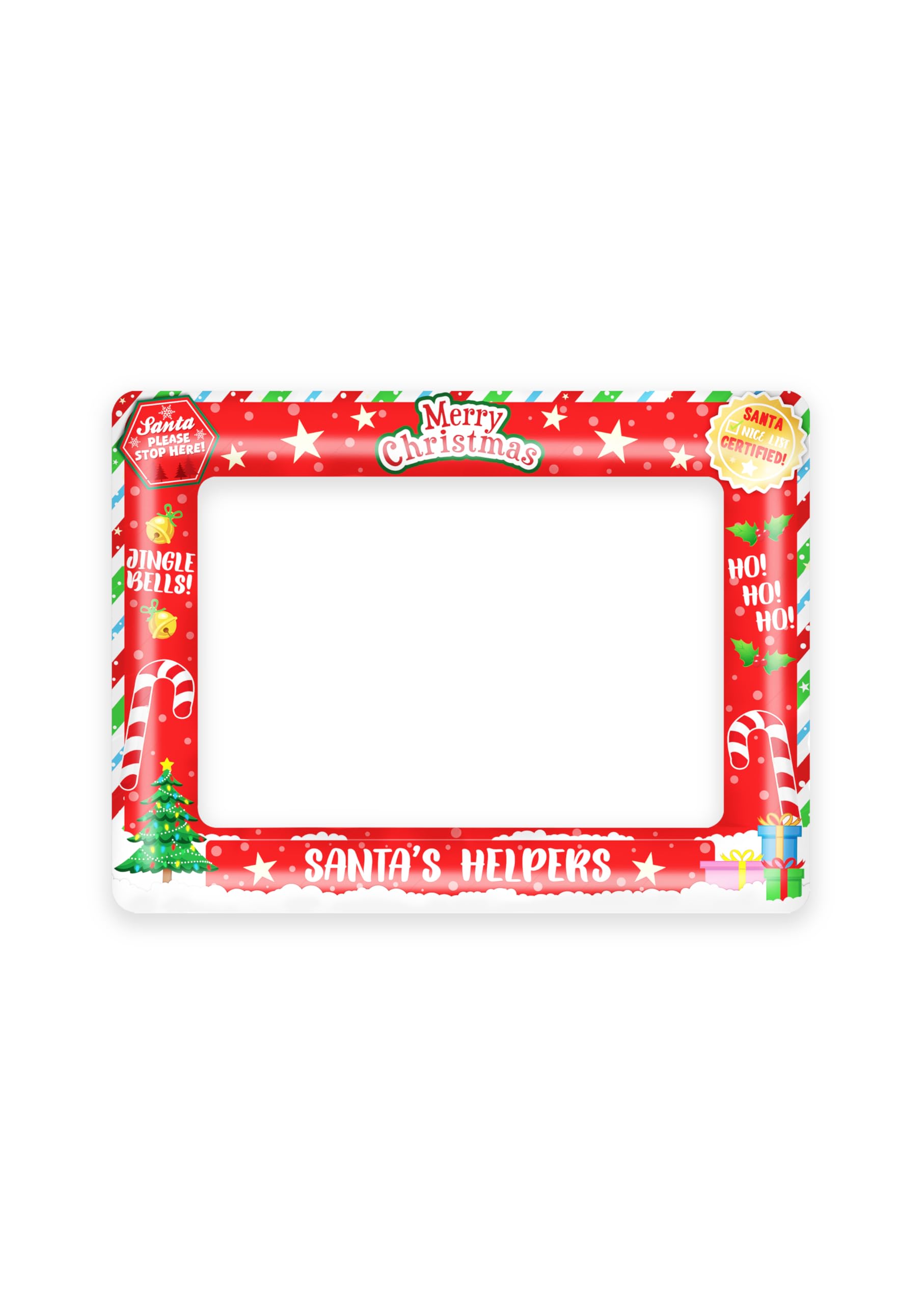Henbrandt 1 x Large Christmas Inflatable Photo Booth Frame - Santa's Helpers Festive Party Selfie Prop, 60x80cm Photobooth Decoration for Kids and Adults