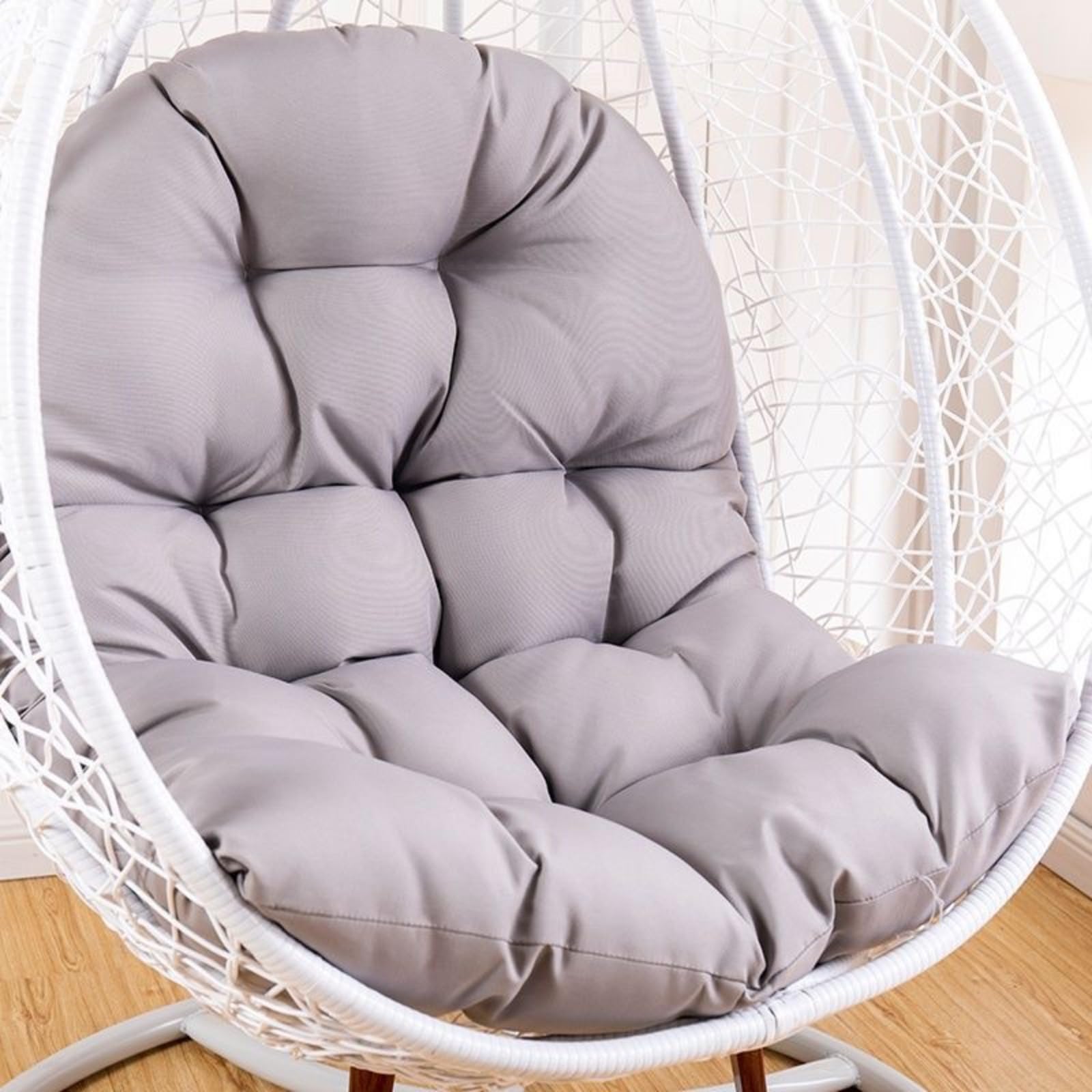 Cuscino per sedia a forma di uovo,Cuscino per poltrona sospesa,cuscino per sedia in rattan,cuscino integrato,Varie opzioni di colore,Adatto per giardini esterni, altalene interne, divani（120*80cm）
