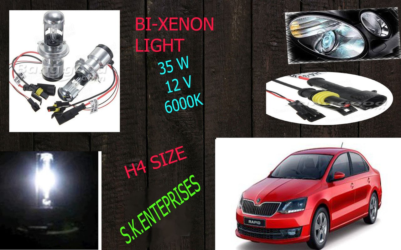 BiXenon HID Kit H4 Size HiLow Beam 35W 6000K DIAMOND WHITE FOR SKODA