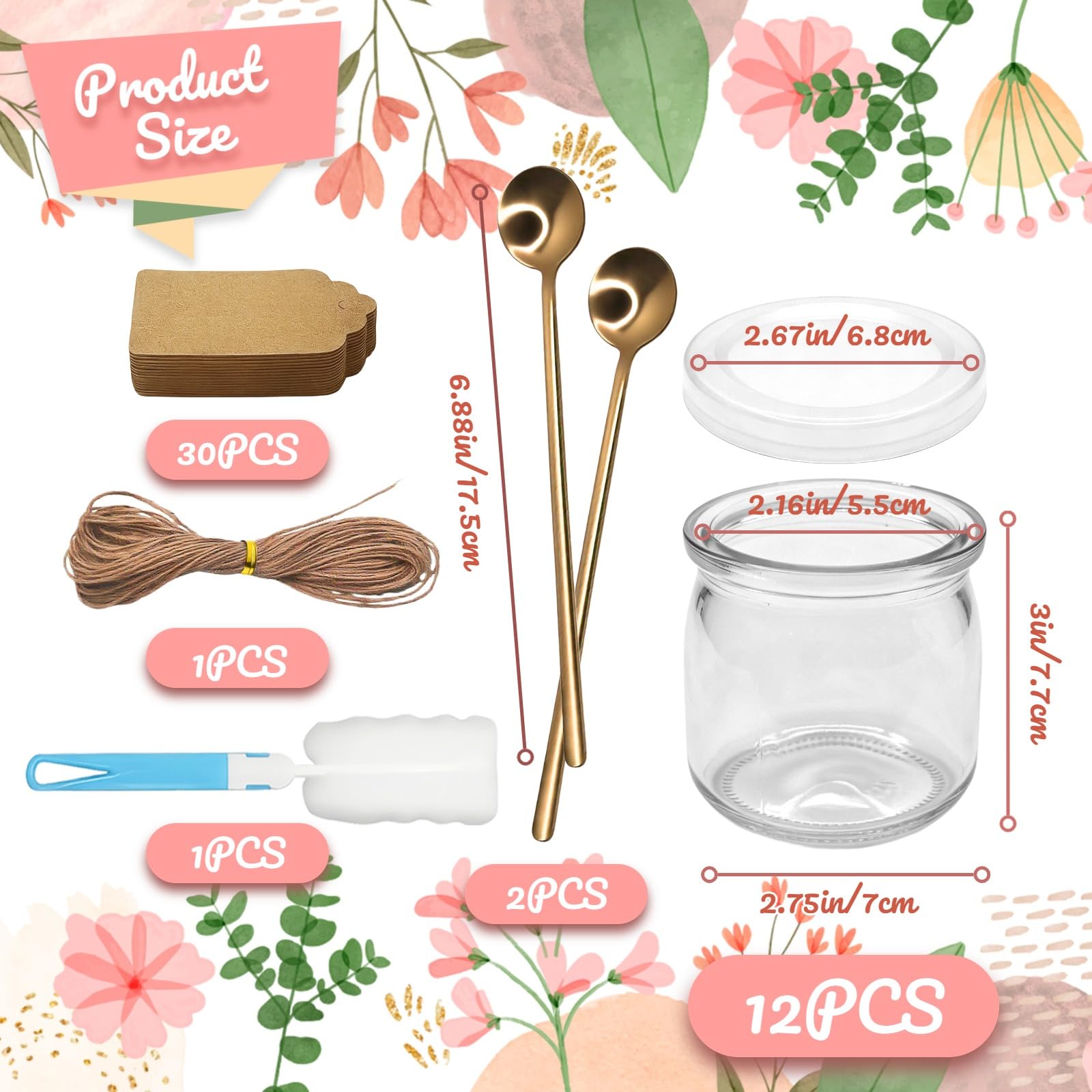 Tarros de yogur de 200 ml con tapa y cuchara
