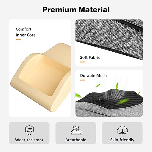 Miniatura 7 de Boriwat Masajeador de espalda con calor, masajeador de cuello para aliviar el dolor de tejido profundo, almohada de masaje 3D para espalda, cuello,