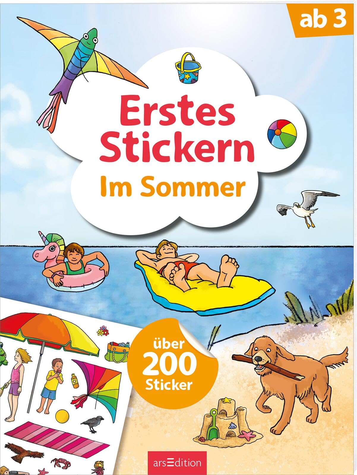 Erstes Stickern – Im Sommer: Über 200 Sticker | Erstes Stickerheft für Kindergartenkinder ab 3 Jahren