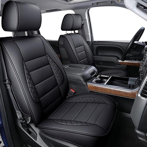 LUCKYMAN CLUB Fundas de asiento D04-S2, aptas para Chevy Silverado GMC Sierra 150025003500 HD Crew 2007-2022, con doble cabina de piel sintética a LUCKYMAN CLUB Fundas de asiento D04-S2, aptas para Chevy Silverado GMC Sierra 150025003500 HD Crew 2007-2022, con doble cabina de piel sintética a