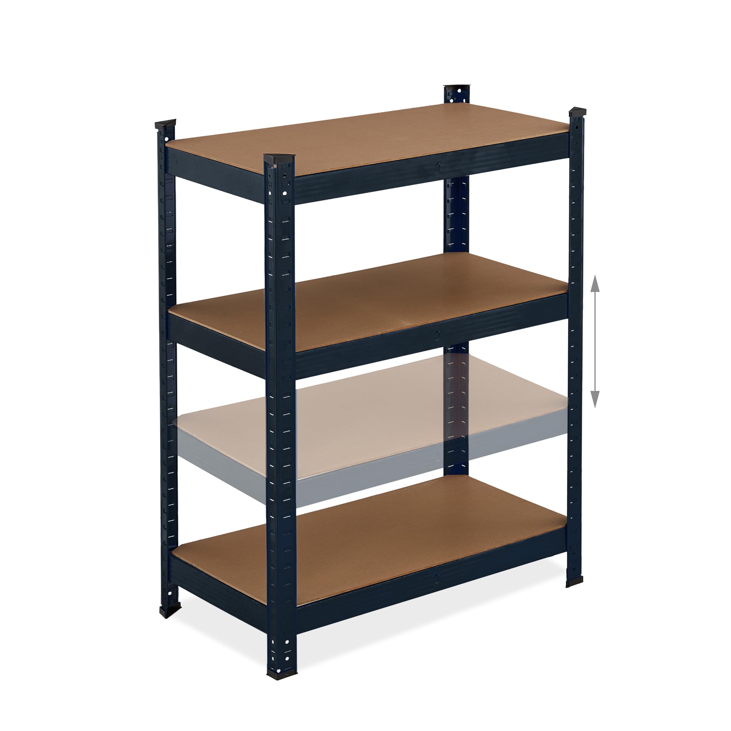 Relaxdays Scaffale Carichi Pesanti in Acciaio, HLP 180x100x40 cm, 5 Ripiani Alta Portata 500 kg, Garage e Cantina, Nero