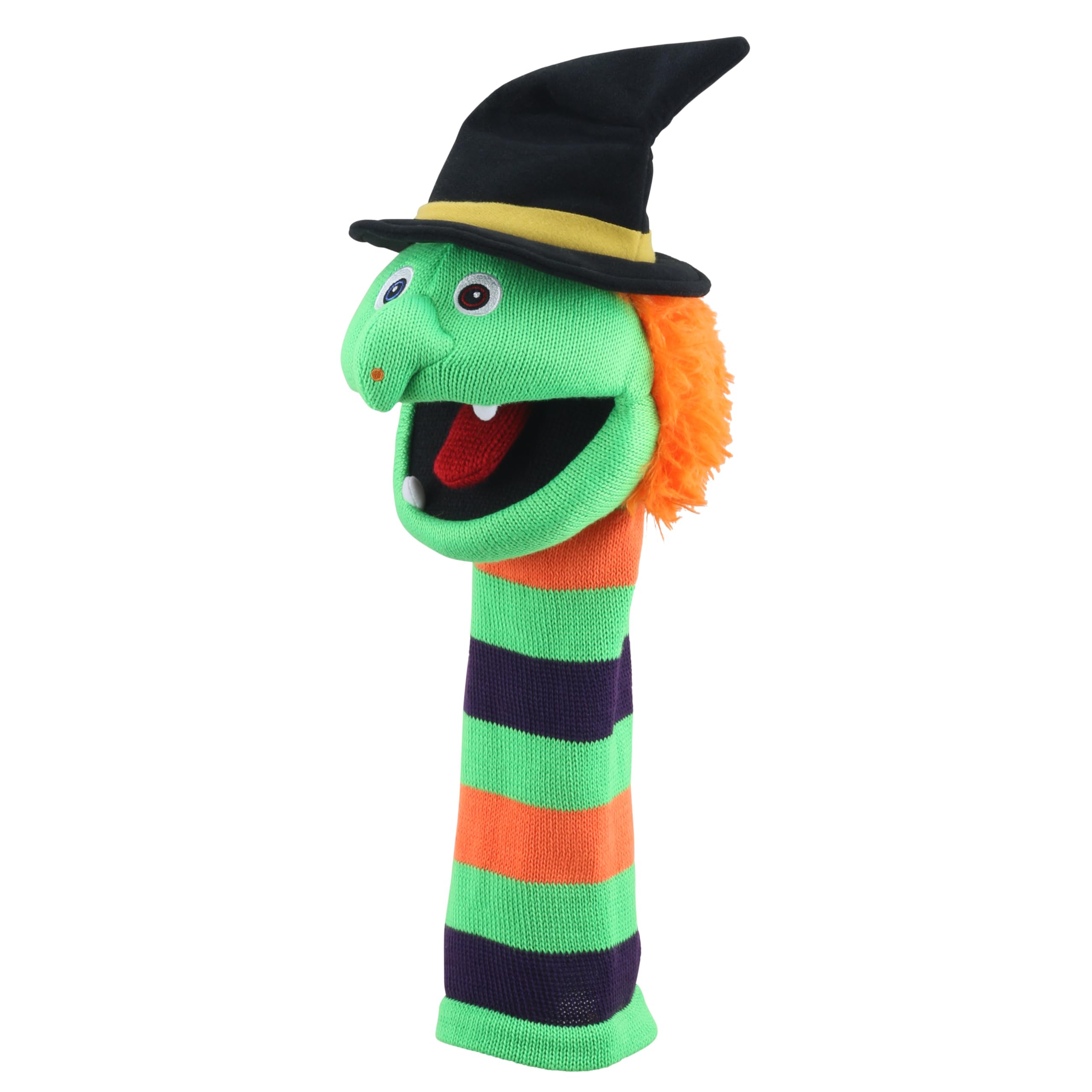 The Puppet Company Wilma ECO Sockette Hand Puppet, Eco-Friendly Witch Puppet with Orange Hair & Squeaky Tongue - Image 2