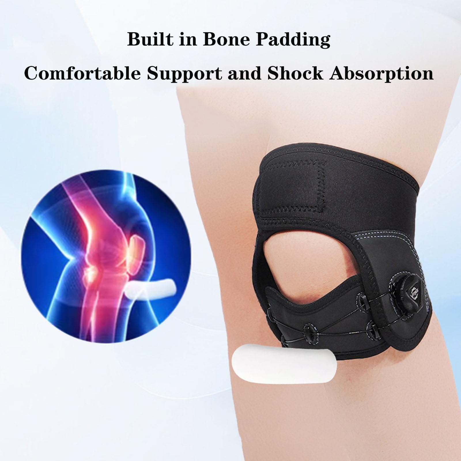 SFKLYU Rodillera Deportiva Envolvente con Bisagras, Soporte Estable para la Rodilla y Rodillera Ajustable para Hombres y Mujeres, Ideal para Artritis y Esguinces,S