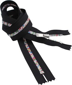 Excella YKK Zippers 22" - Closed Bottom Rainbow Zipper - Black