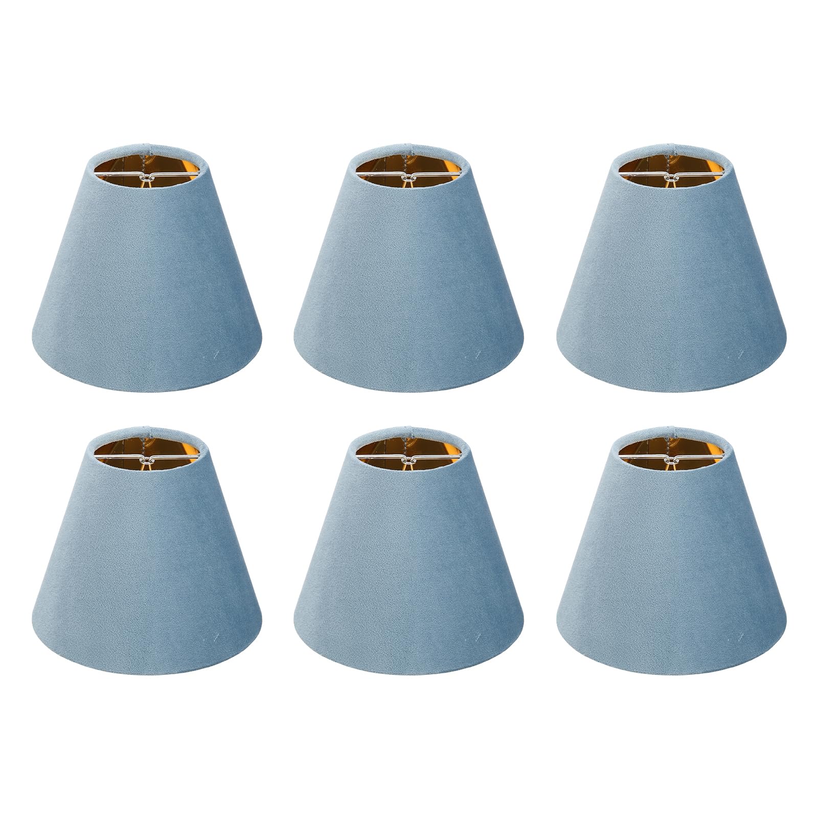 VIAPUICE Velvet Mini Lamp Shades Set of 6,3"x 6"x 5"-Light Blue