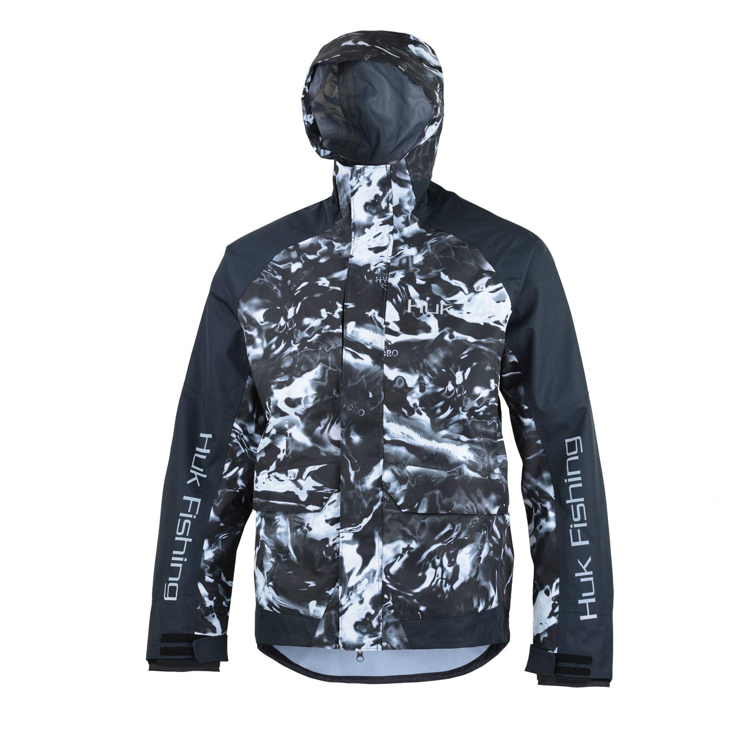 Huk Men's Tournament Wind & Water Proof Rain Jacket, Mossy Oak