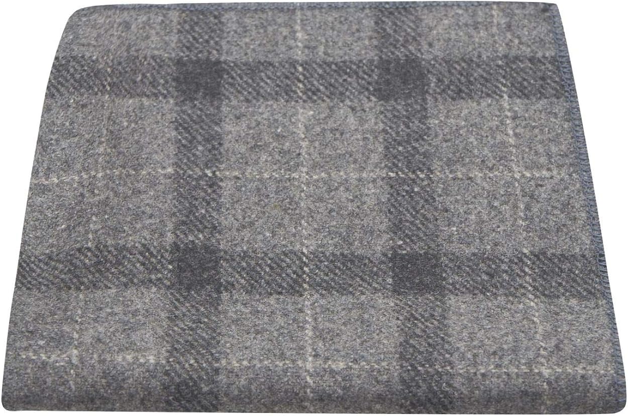 Light Grey & Dark Grey Check Pocket Square, Tweed, Tartan, Plaid ...