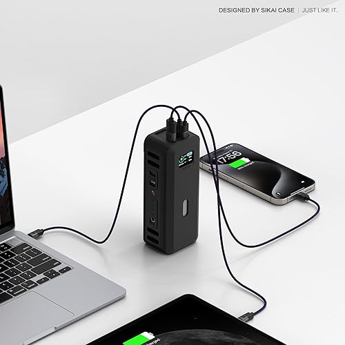 Miniatura 7 de Anker 737 - Funda de silicona para banco de energía Anker 737 (24,000 mAh, 3 puertos) con agujero de tuerca de 14 pulgadas, almacenamiento de