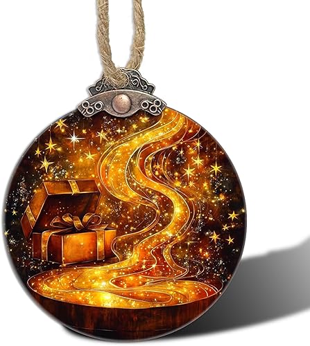 Miniatura 9 de Decoraciones navideñas de vitrales, regalo de Papá Noel, atrapasoles para árboles de Navidad, adornos colgantes para atmósfera, atrapasoles, Verde