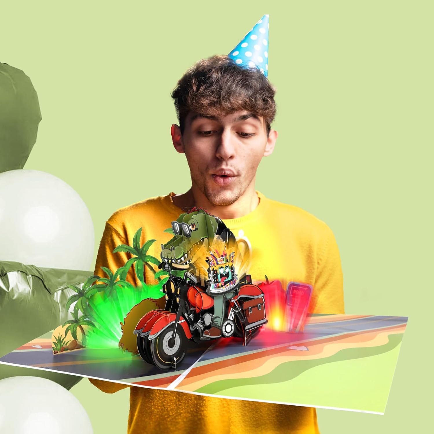 Musical Birthday Cards for Boys, Funny Birthday Cards, Pop Up Birthday Cards, Blowable LED Candle Light Birthday Cards for Boys,Men, Sons, Grandsons - Image 4