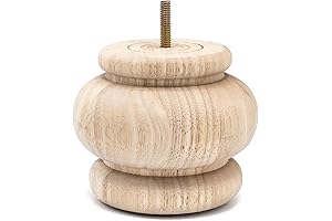 4 Inch Unfinished Solid Hardwood Bun Foot