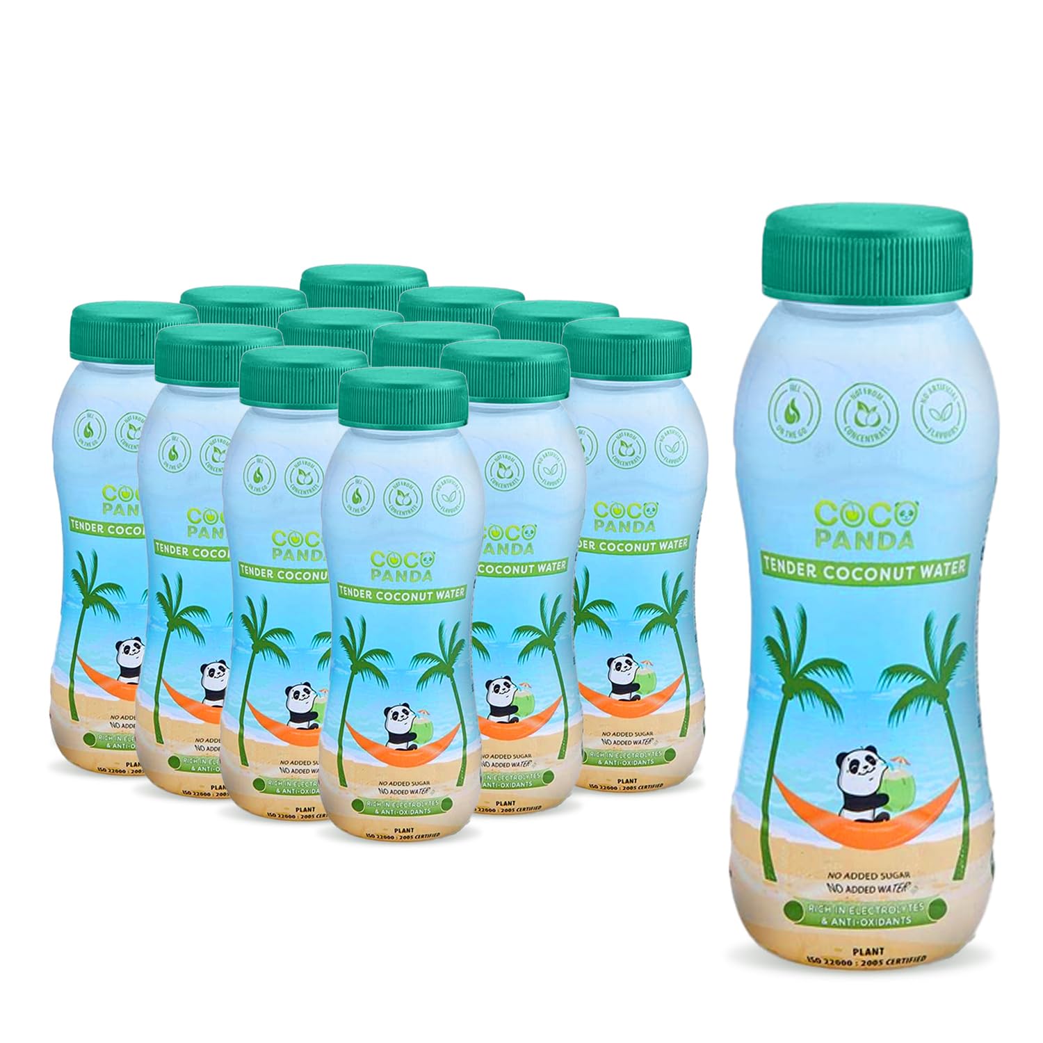 Coco Panda 100% Natural Tender Coconut Water - Pack of 12 (each 200 ml) | No Added Sugar or Artificial Flavor | Extracted from Real Green Young Tender Coconuts | Instant Hydration, Energy Booster