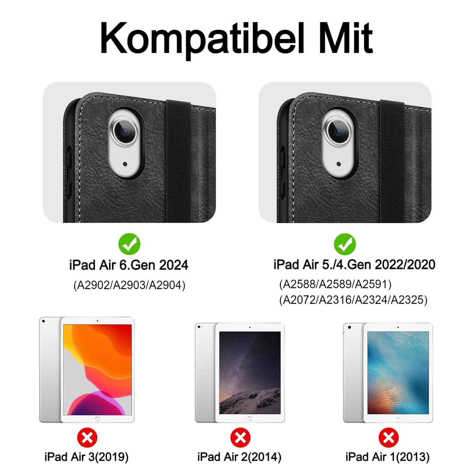 Custodia HOLIMET Per IPad Air 6/5/4 11" E 10.9" Con PortaPenna E Supporto Multiangolo, Nero