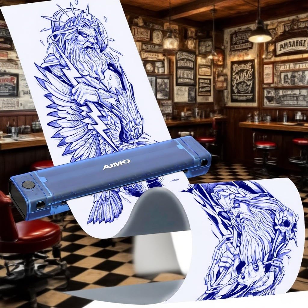 GBK Aimo T08F Tattoo Stencil Printer, WirelessTransfer Printer Thermal Bluetooth Tattoo Long Image Printing for Phones，Ipad and PC for Tattoo Artists& Beginners-picture-35