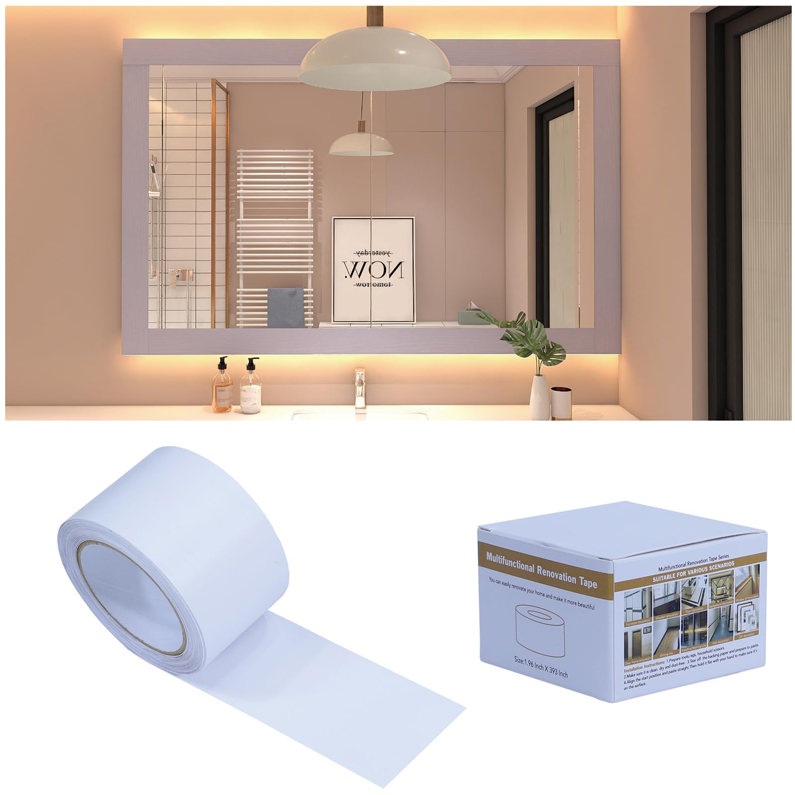 FEILAYS Wood Grain Stickers, Repair Holes in the Floor, Repair Wooden Doors with Decorative Strips, Waterproof Window Sills