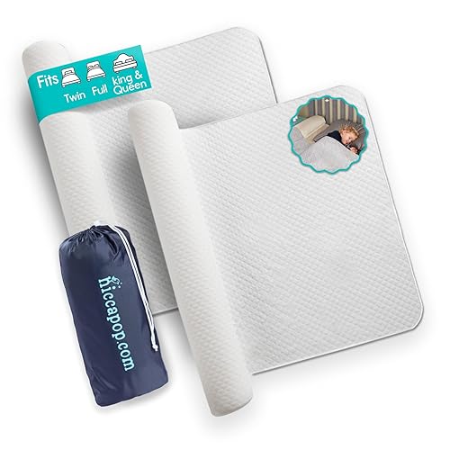 Hiccapop [2-Pack Inflatable Bed Rail for Toddlers | Portable, Blow-up Bed Bumper for King, Queen, Full, with Non-Slip Machine-Washable Cover | Travel Bed Rail for Hotel, Grandma's, Vacation