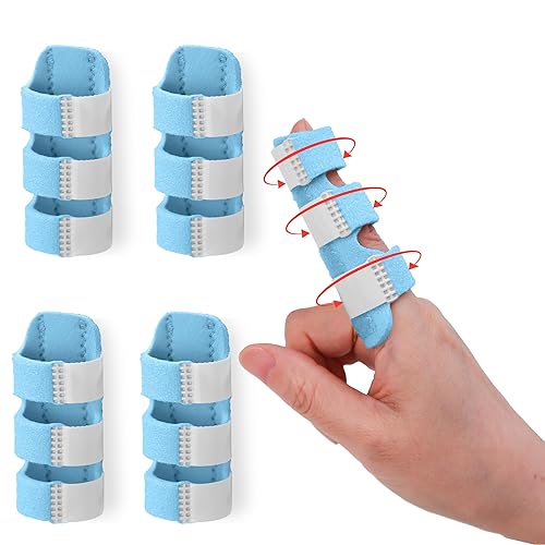 Miniatura 8 de DR JK - Férula para dedos, paquete de 4, negro, soporte para dedos para artritis, lesiones y esguinces, se adapta al índice, anillo y dedos medios